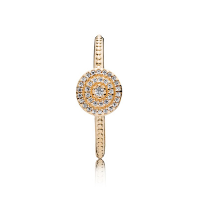 Radiant Elegance Ring, 14K Gold & Clear CZ