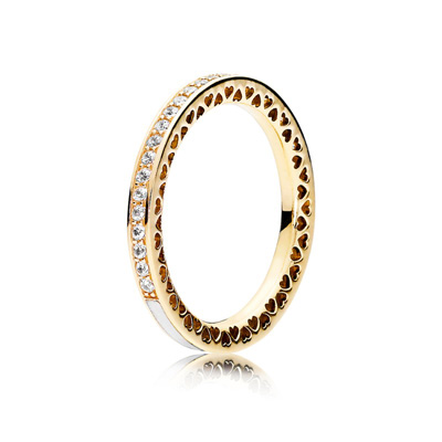 Radiant Hearts of Pandora, 14K Gold & Clear CZ