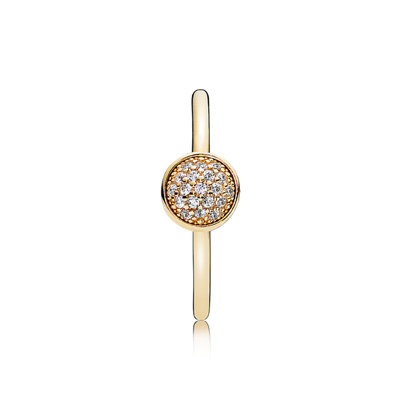 Dazzling Droplet Ring 14K Gold, Clear CZ