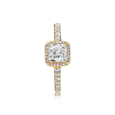Timeless Elegance Ring, 14K Gold & Clear CZ