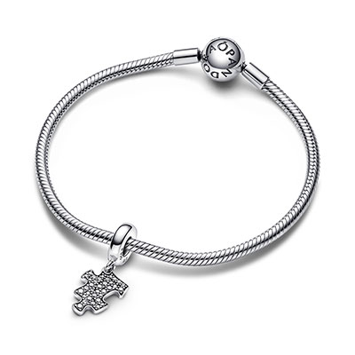 Sparkling Puzzle Piece Dangle Charm