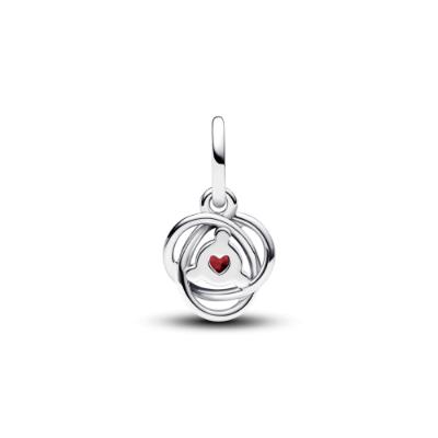 January Red Eternity Circle ZC03 Charm
