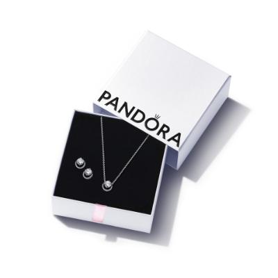 Sparkling Round Halo Jewelry Gift Set