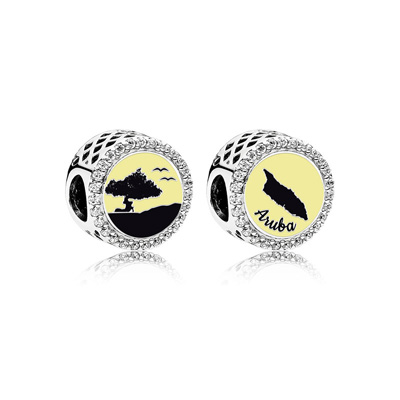 Engraved Button Charm Divi Scene Aruba