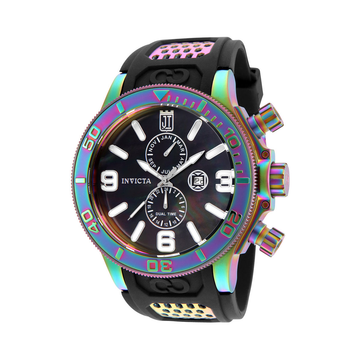 Invicta Men's 25189 Jason Taylor Quartz Multifunction Black Dial Watch