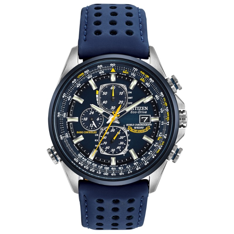 Citizen Men's Eco-Drive Blue Angels World Chrono A-T Leather