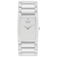 Citizen Men's Eco-Drive White Ceramic Stiletto Blade